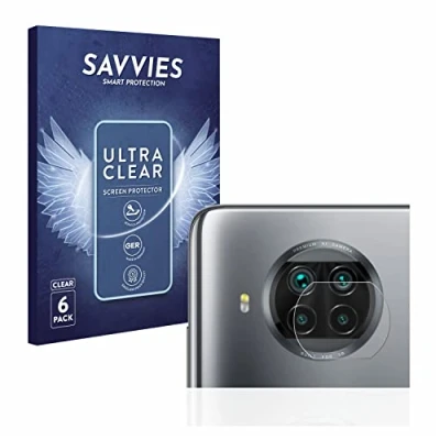 Abbildung von Savvies 6 Stück Schutzfolie für Xiaomi Mi 10T Lite (NUR Kameraschutz) Displayschutz Folie Ultra Transparent