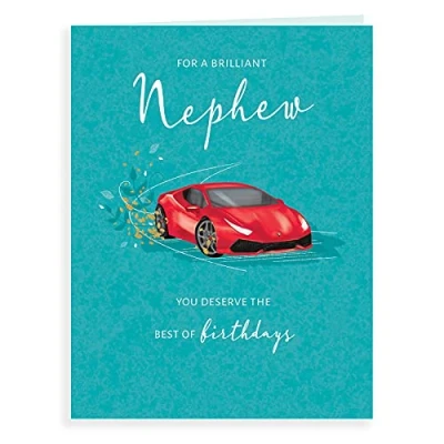 Abbildung von Piccadilly Greetings Koko Designs K70066 Luxus Geburtstagskarte für Neffe, 20,3 x 15,2 cm, Blau