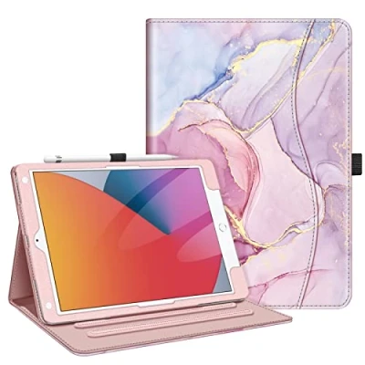 Abbildung von FINTIE Schutzhülle kompatibel mit iPad 10,2 Zoll 9. Generation 2021/8. 2020/7. 2019, Mehreren Positionen, automatischer Schlaf /Weckfunktion, Eckenschutz,
