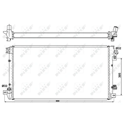 Abbildung von NRF 53076 Kühler, Motorkühlung Aluminium 780 411 40 Kühlrippen gelötet RENAULT: MASTER 2 Kasten, Bus, Pritsche/Fahrgestell
