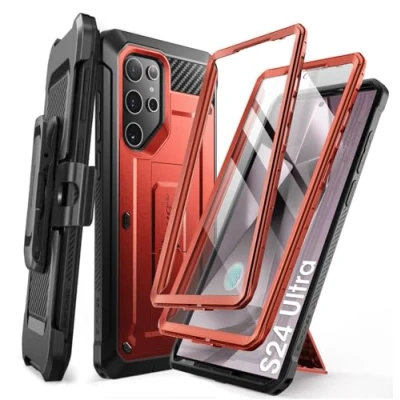Abbildung von SUPCASE Unicorn Beetle Pro Schutzhülle für Samsung Galaxy S24 Ultra mit Ständer, [2 Frontrahmen] Rundum Schutzhülle, stoßfest, 360 drehbar, Gürtelclip und Ständer Displayschutzfolie