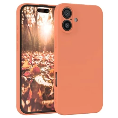 Abbildung von EAZY Case Silikonhülle für iPhone 16 Plus Hülle Silikon weich stoßfeste Handyhülle Schutzhülle mit Kameraschutz Dünn Premium Schutz Cover TPU Phone Bumper in Orange