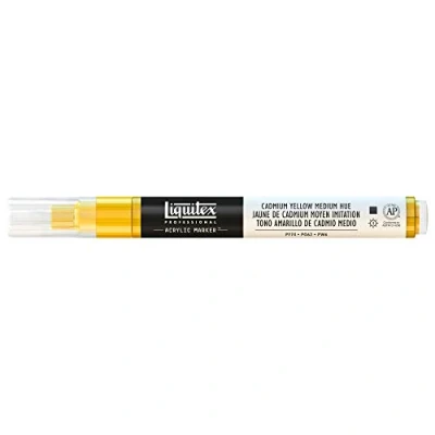 Abbildung von Liquitex 4620830 Professional Paint Marker, Acrylmarker mit hochpigmentierte Acrylfarbe auf Wasserbasis für den Innenbereich &amp; Außenbereich, feine Spitze Kadmiumgelb mittel Farbton