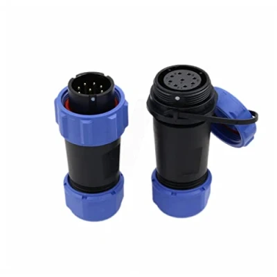 Abbildung von HangTon SP21 9 Pin Stecker wasserdichter staubdichte Kappen Buchse Luftfahrt kreisförmige industrielle Leistung 18 AWG Draht 5A