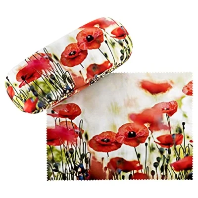 Abbildung von von Lilienfeld Brillenetui Mohnblumen Blüten Motiv Etui Brillenbox, stabiles mit Mikrofaser bezogenes Hardcase