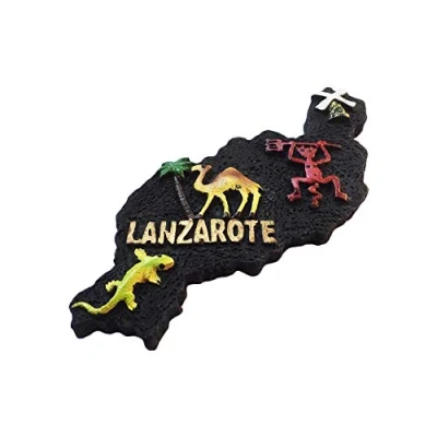 Abbildung von 3D Lanzarote Spanien Kühlschrank Kühlschrankmagnet Tourist Souvenirs Handmade Harz Handwerk Magnetische Aufkleber Home Küche Dekoration Reise Geschenk