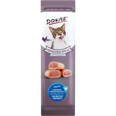 Abbildung von Dokas Hühnchen Rolle mit Thunfisch weiche Katzenleckerlis 32x 10g Multipack