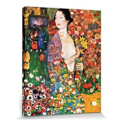 Abbildung von 1art1 Gustav Klimt Poster Die Tänzerin, 1916 Bilder Leinwand Bild Auf Keilrahmen XXL Wandbild Kunstdruck Als Leinwandbild 50x40 cm