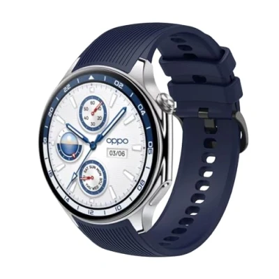 Abbildung von GIOPUEY Armband Kompatibel mit OnePlus Watch 2/2R, Weiches Silikon [Verschleißfest] [Atmungsaktiv] Ersatzarmband Midnight Blue