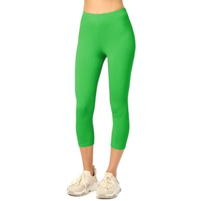 Abbildung von Merry Style Damen 3/4 Leggings Capri Sportleggings MS10 199 (Grün,M)