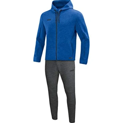 Abbildung von JAKO Damen Jogginganzug Premium Basics mit Kapuze, royal meliert, 44, M9729