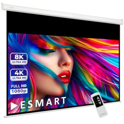 Abbildung von ESMART Professional MIMOTO Tageslicht Motor Leinwand GRAU 369 cm Bild 332 x 187 (150&quot;) 16:9 Programmierbare Fernbedienung Heimkino elektrische Beamer Projektionsleinwand LCD LED