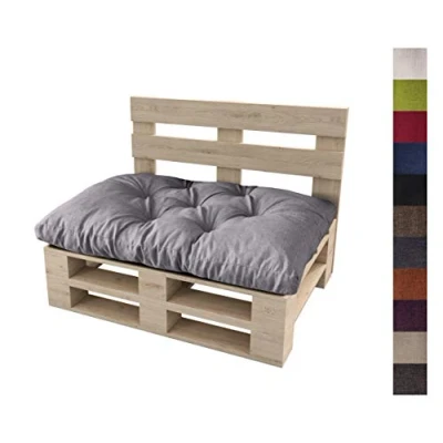 Abbildung von sunnypillow Sitzkissen Palettenkissen gesteppt 120 x 60 12 cm, Grau