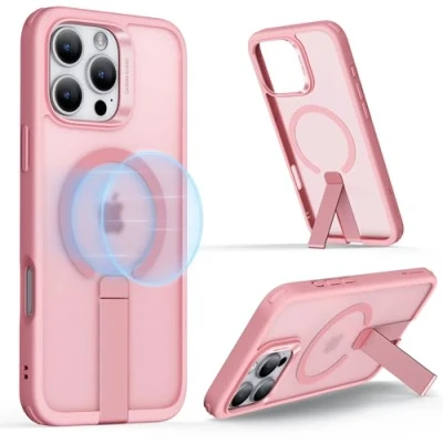 Abbildung von ESR für iPhone 16 Pro Hülle mit Ständer, Kompatibel MagSafe, Magnetisches Case Pro, Verstellbarer Militärnorm Schutz, Stoßfeste Hülle, Rosa