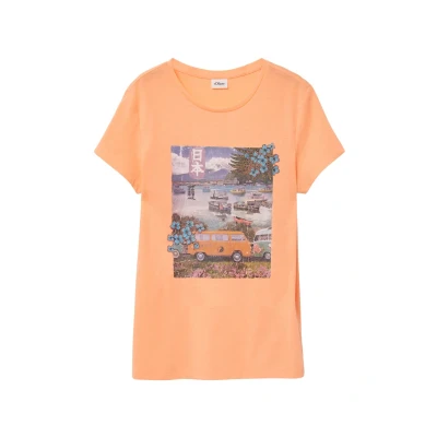 Abbildung von s.Oliver Kurzarmshirt T Shirt aus Baumwolle mit Fotoprint