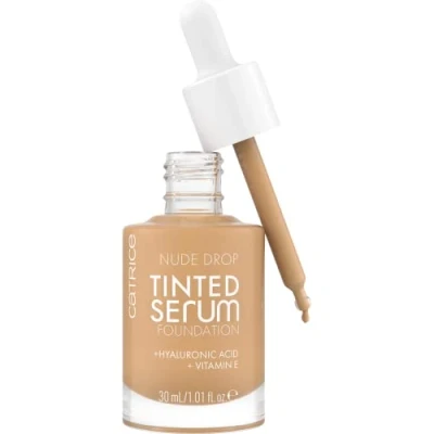 Abbildung von Catrice Nude Drop Tinted Serum Foundation, Nr. 046N, Nude, langanhaltend, mattierend, natürlich, für sensible Haut, vegan, ölfrei, ohne Parfüm, Alkohol, 1er Pack (30ml)
