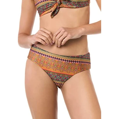 Abbildung von goldenpoint Bikini Damen Badeanzug hoch Geschnittener Slip, Farbe Mehrfarbig, Größe L