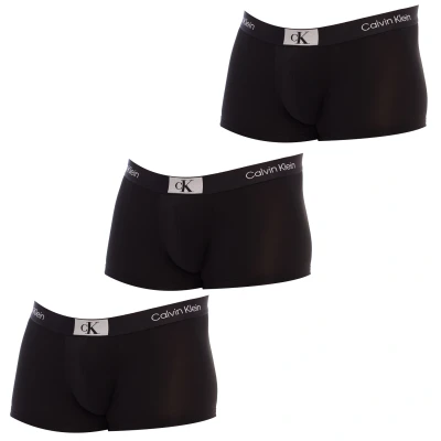 Abbildung von Calvin Klein Herren 3er Pack Boxershorts Low Rise Trunks mit Stretch, Schwarz (Black/Black/Black), XS