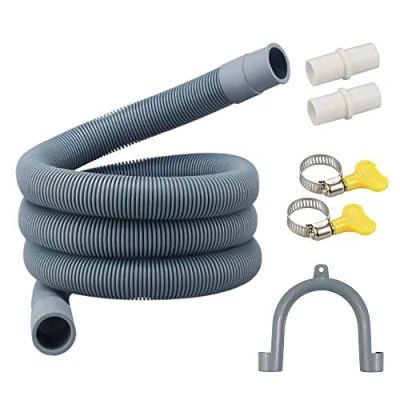 Abbildung von Ablaufschlauch Verlängerung für Waschmaschinen,Waschmaschinenschlauch 2M,Geschirrspüler Set,Ablaufschlauch Set,inkl Schlauchverbinder und Schlauchschellen