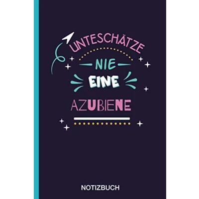 Abbildung von Unteschätze nie eine Azubiene: A5 Notizbuch als Geschenk für Azubiene /punktiert Geschenke zum GeburtstagGeburtstagsgeschenk Kollegin