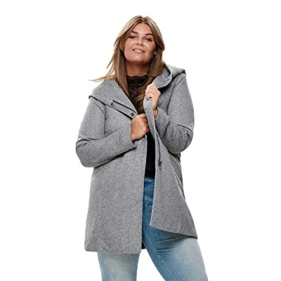 Abbildung von ONLY Carmakoma Carsedona Light COAT Kurzmantel, Damen, Größe: XL 54, grey melange