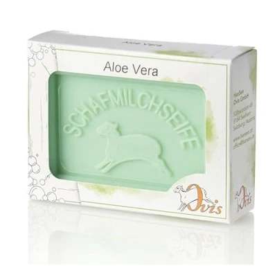 Abbildung von Schafmilchseife Ovis Verpackt 100g Aloe Vera Naturseife Seife Schafmilch Ohne Zusätze Empfindliche Haut Reinigung und Pflege