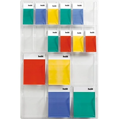 Abbildung von helit H6259602 Wanddisplay „the clearly“, 12 Taschen 1/3 DIN A4 hoch, 6 A4, glasklar