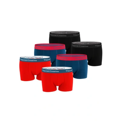 Abbildung von Vincent Creation Hipster 6 PACK Panties, Herren, Größe: XL, Schwarz rot blau