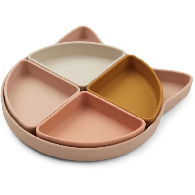 Abbildung von LIEWOOD Arne Geteilter Teller Silikon, Cat Rose Multi Mix