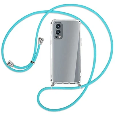 Abbildung von mtb more energy® Handykette kompatibel mit OnePlus Nord 2 5G (6.43&#039;&#039;) türkis Smartphone Hülle zum Umhängen Anti Shock Full TPU Case