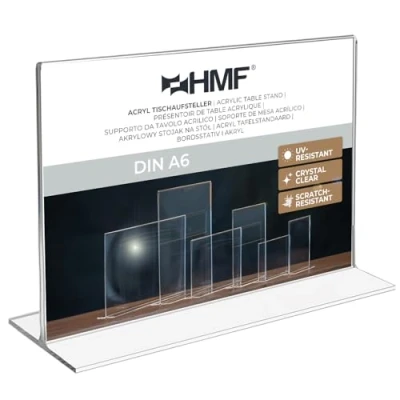 Abbildung von HMF 46923 Acryl Tischaufsteller gerade DIN A6 Querformat Glasklar