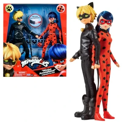 Abbildung von BANDAI Miraculous Ladybug 2er Packung Ankleidepuppen 26 cm und Cat Noir P50365
