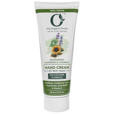 Abbildung von Plant Based Lavender &amp; Peppermint Soothing Hand Cream for Women Vitamin C E Skin Protection Hydrating Moisturizer with Organic Shea Butter Dry Cracked Hands
