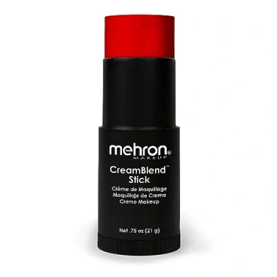 Abbildung von Mehron Make up CreamBlend Stick Gesichtsbemalung, Körperbemalung und Grundierungscreme Körperfarbe Stift (Red)