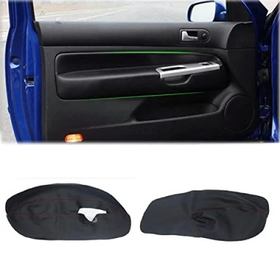 Abbildung von JEZOE Weiches Leder Auto vorne 2 Tür Armlehne Abdeckung Aufkleber Trim, passend für VW Golf 4 MK4 Bora Jetta 19992005 3 Türen