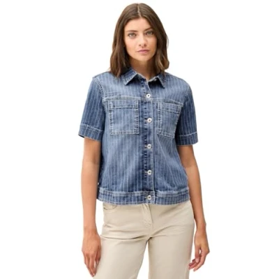 Abbildung von Cecil MIT Streifen Jeansjacke, Damen, Größe: Medium, Blau