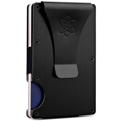 Abbildung von ROSSM Geldbörse mit RFID Schutz Kartenetui Herren aus Kohlefaser und Metall Geldklammer Gummiband Geldbeutel Slim Wallet for Men