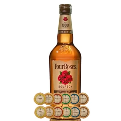 Abbildung von Four Roses Kentucky Straight Bourbon Whiskey + 12 Edelschokoladen in 6 Sorten
