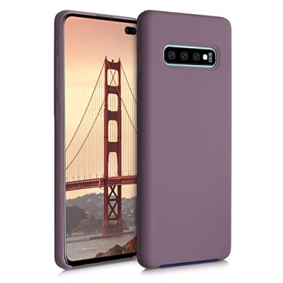 Abbildung von kwmobile Hülle kompatibel mit Samsung Galaxy S10 Plus / S10+ Silikon Handy Case Handyhülle weiche Oberfläche kabelloses Laden Grape