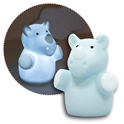 Abbildung von Reer lumilu Mini Zoo Rhino, süßes Nashorn Nachtlicht, tolles Taufgeschenk, Geburtstags Geschenk für Jungen und Mädchen, blau, 52343