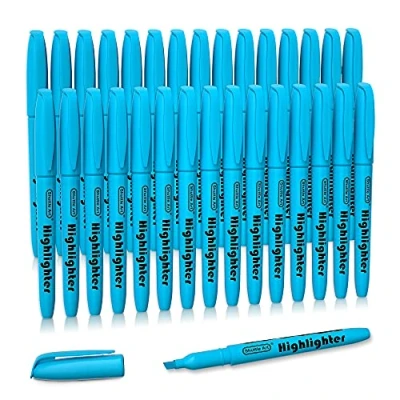 Abbildung von Shuttle Art Textmarker, 30 Blau, schnell trocknender, ungiftiger, fluoreszierender Marker mit leuchtenden Farben und Meißelspitze, geeignet für Erwachsene Kinder, ideal Zuhause