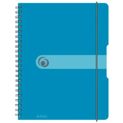 Abbildung von 2 x Herlitz Spiralblock to go A4 80 Blatt kariert PP transparent blau