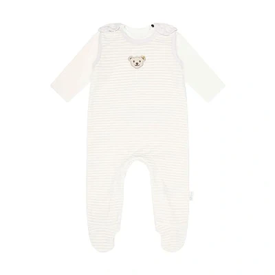 Abbildung von Steiff Unisex Baby Set Strampler mit Fuss + T Shirt Langarm Wellness, gestreift