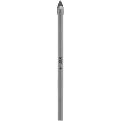 Abbildung von kwb Hartmetall Glasbohrer, Ø 4 mm (Hartmetallplatte, Zentrierspitze, niedrige Drehzahl, Schneidöl, Rundschaft)