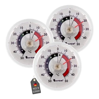 Abbildung von Lantelme Kühlschrankthermometer 3er, Spar Pack 3 tlg., 4816, rund 5,2cm farbliche Skala