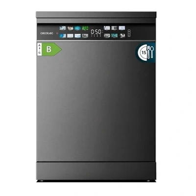 Abbildung von Cecotec Geschirrspüler 60 cm Freistehend Bolero Aguazero 6700 Dark B. 15 Bestecke, energieeffizient, Inverter Plus Motor, XXL Fullcolor Display, drittes Fach, Turbo Dry+, Dual Zone Wash, Dunkel