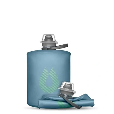 Abbildung von Hydrapak Stow (500ml) Zusammenklappbare Wasserflasche Ultraleichte &amp; verpackbare Reiseflasche, Flexible Ski , Wander Fahrrad oder Kletterflasche Tahoe Blau
