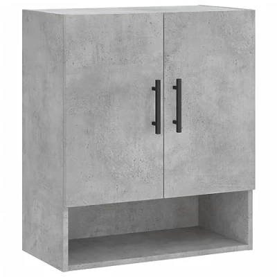 Abbildung von vidaXL Wandschrank, Hängeschrank mit viel Stauraum, Wandmontage Badschrank Medizinschrank, Aufbewahrungsschrank für Wohnzimmer, Betongrau Holzwerkstoff