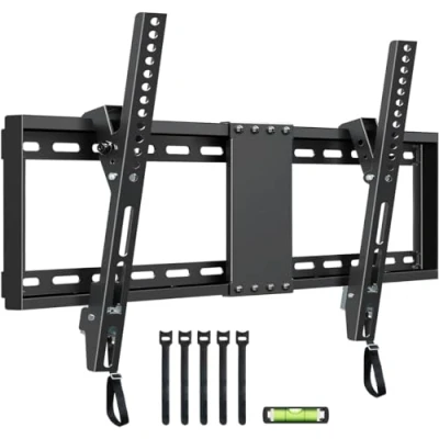 Abbildung von TV Wandhalterung, geeignet für die meisten 94 203 cm (37 82 Zoll) LED LCD Plasma Fernseher, universell neigbare max. VESA 600 x 400 mm, maximale Tragfähigkeit 60 kg, mit Wasserwaage