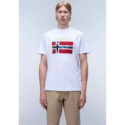 Abbildung von Napapijri Dorees Tshirt print Bright white, Herren, Größe: XXL, white